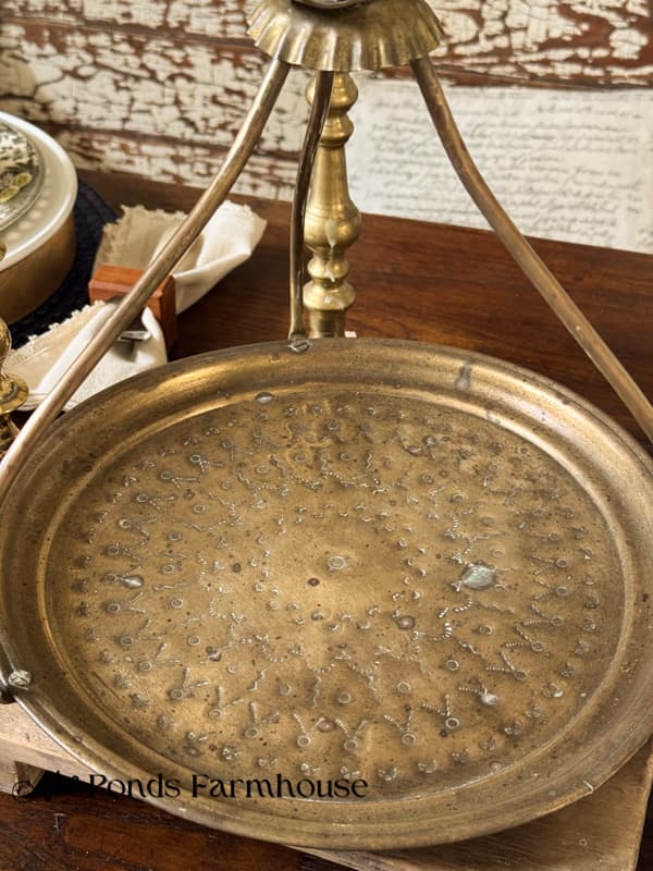 vintage turkish brass tea tray polished