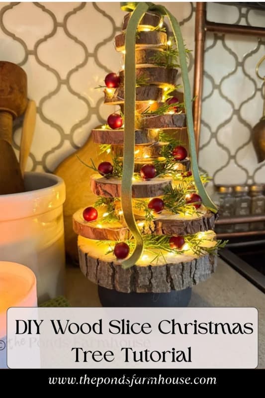 DIY Wood Slice Christmas Tree Tutorial