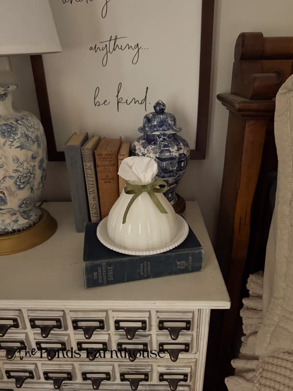 vintage milk glass lampshade upcycled tissue holder