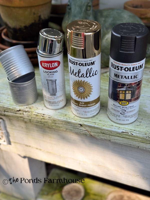 spray paints for upcycled tin cans